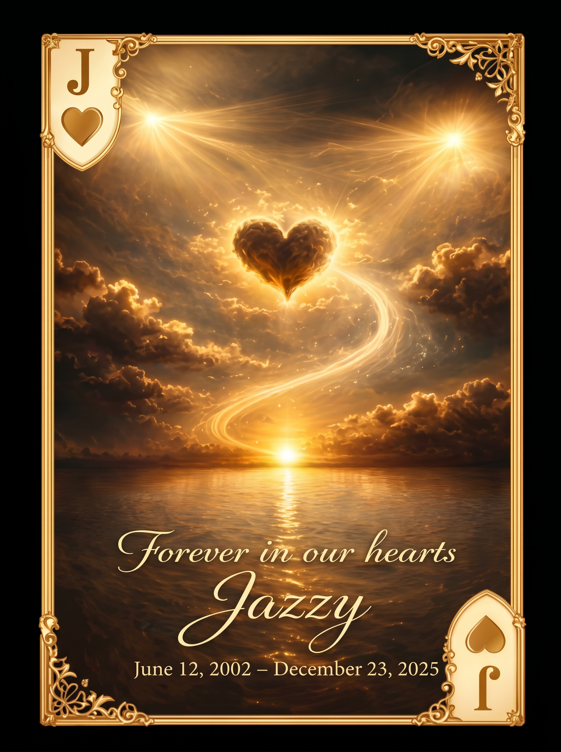 Left chest memorial card logo — same design as back print